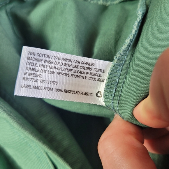 A NEW DAY Stretch High Rise Taper Ankle Tie Front Pant In Olive Size 14 - Picture 5 of 13